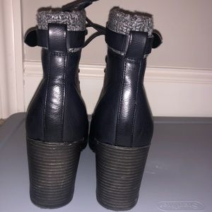 Mia Shoes - Black Combat Boot Heels Mia Shoes - Black Combat Boot Heels